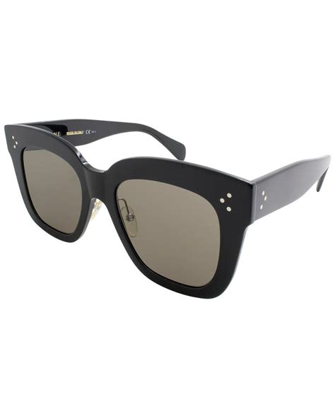 celine cl41444 s black|Celine Square Sunglasses CL41444S 06Z2M Shiny Black 51mm .